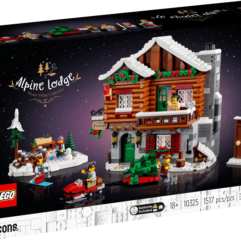 LEGO Alpine Lodge professional product photo ready to upload to shopify