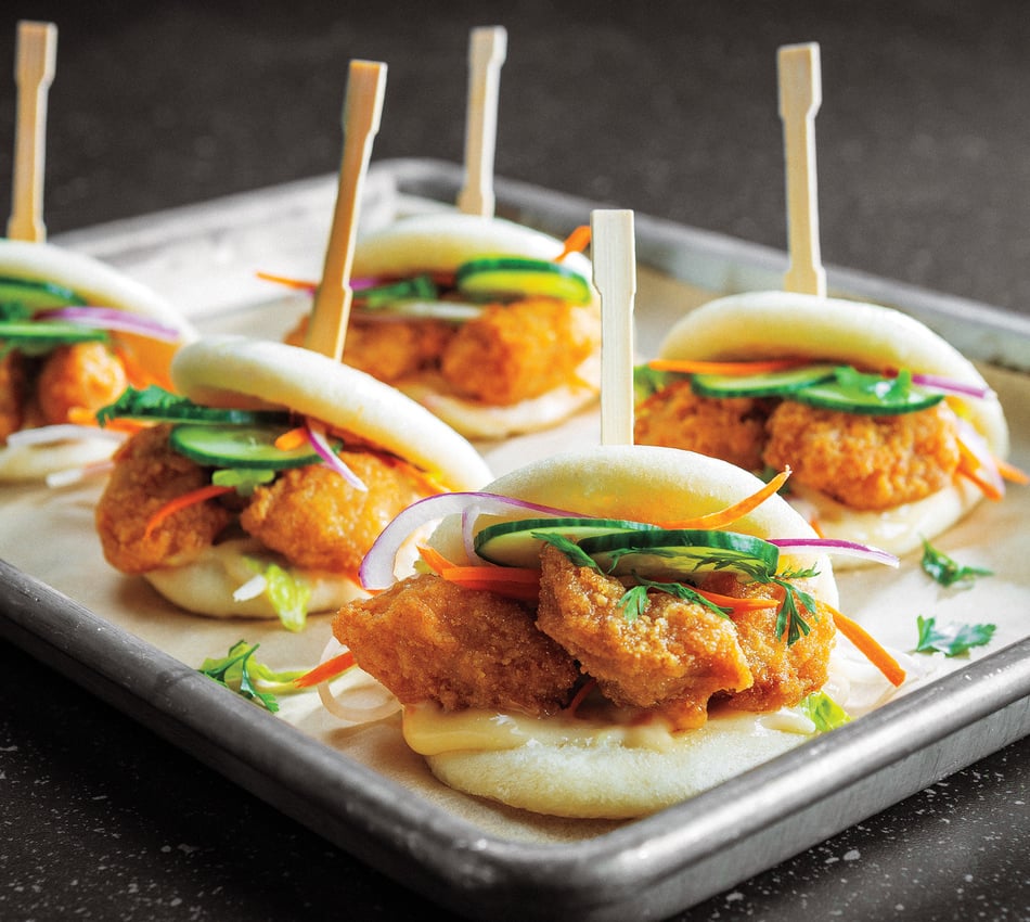 AJ Karaage Chicken Bun professional product photo ready to upload to shopify