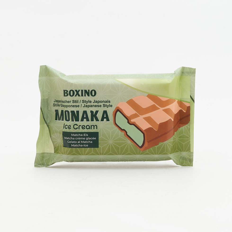 Boxino Monaka Ice Matcha 70g professional product photo ready to upload to shopify