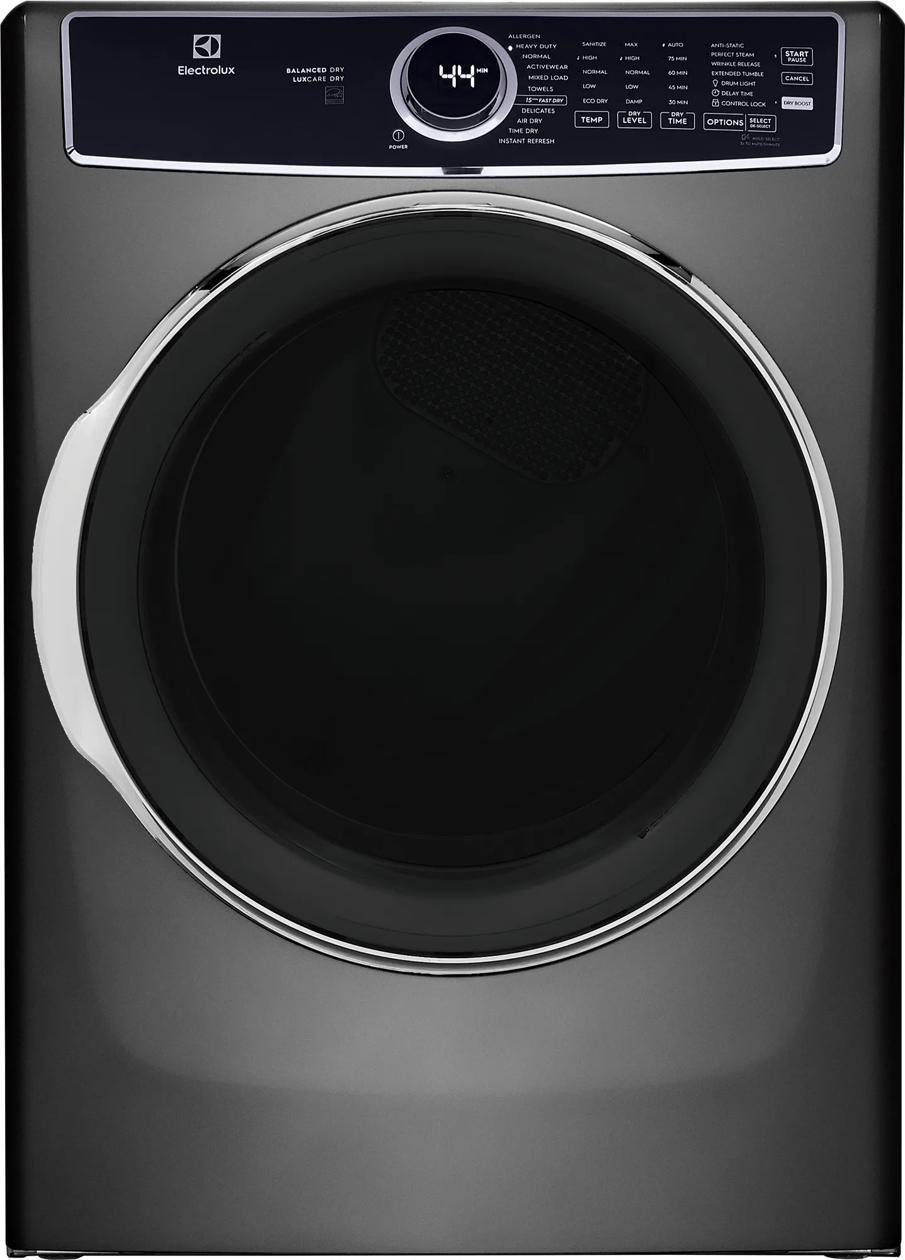 Electrolux Extra Large Stackable Steam Cycle Vented Electric Dryer Titanium professional product photo ready to upload to shopify