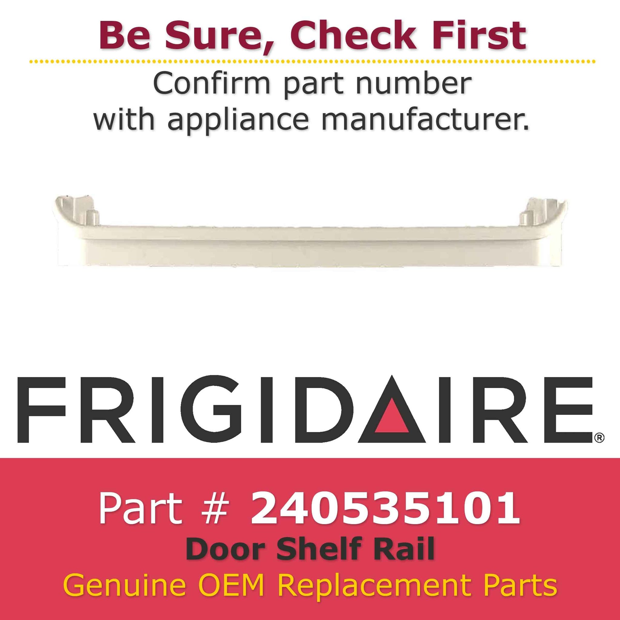Frigidaire Door Rack White 23.25 in X 3.25 in X 4.5 in professional product photo ready to upload to shopify