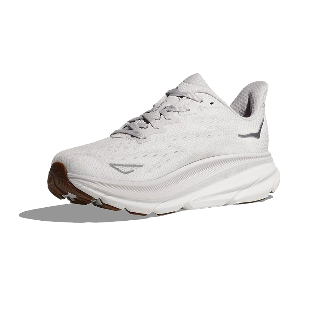 Hoka Clifton 9 White professional product photo ready to upload to shopify