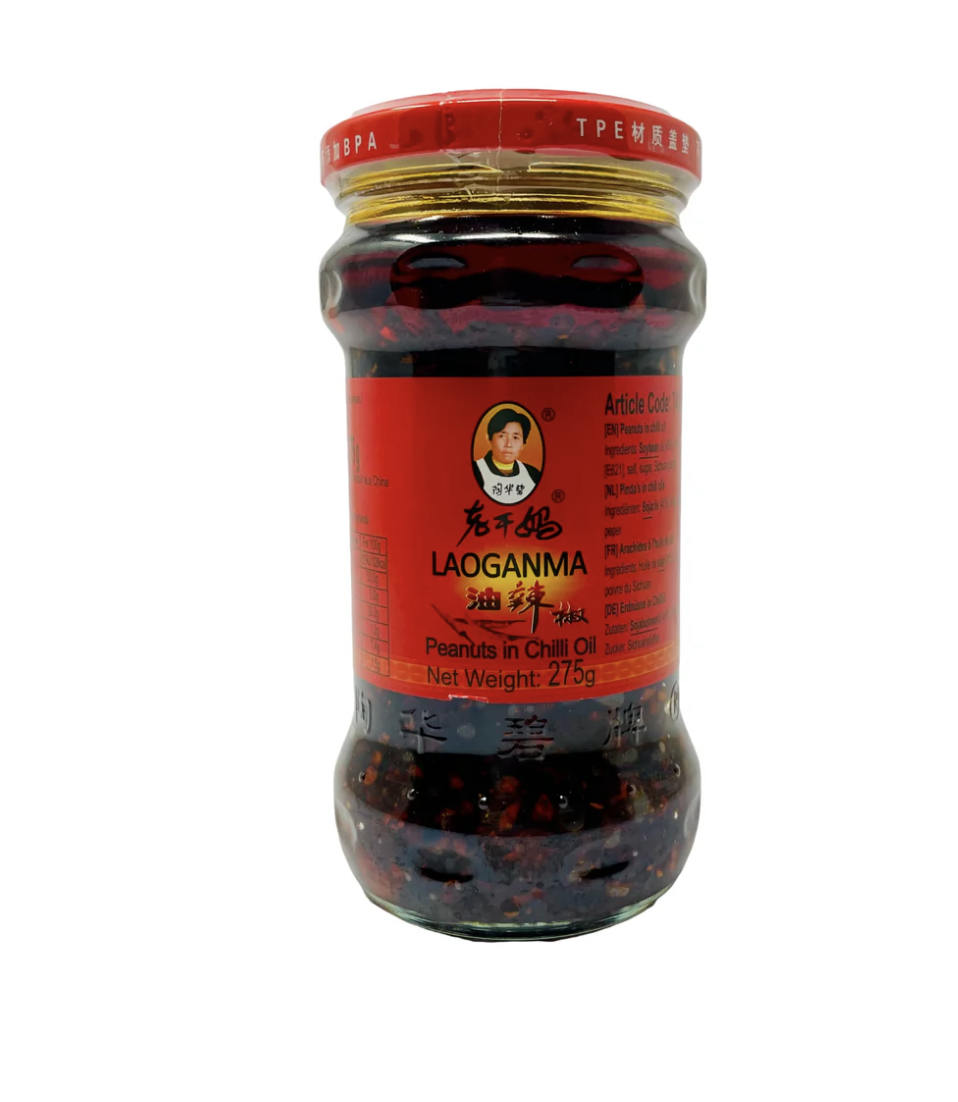 Lao Gan Ma Peanuts in Chilli Oil 275g professional product photo ready to upload to shopify