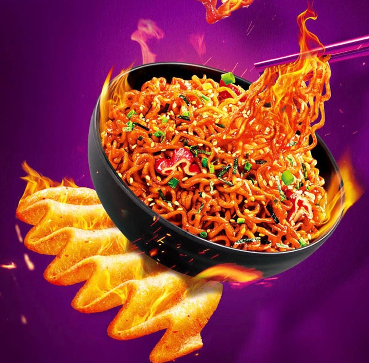 Lay's Spicy Turkey Noodle Potato Chips professional product photo ready to upload to shopify
