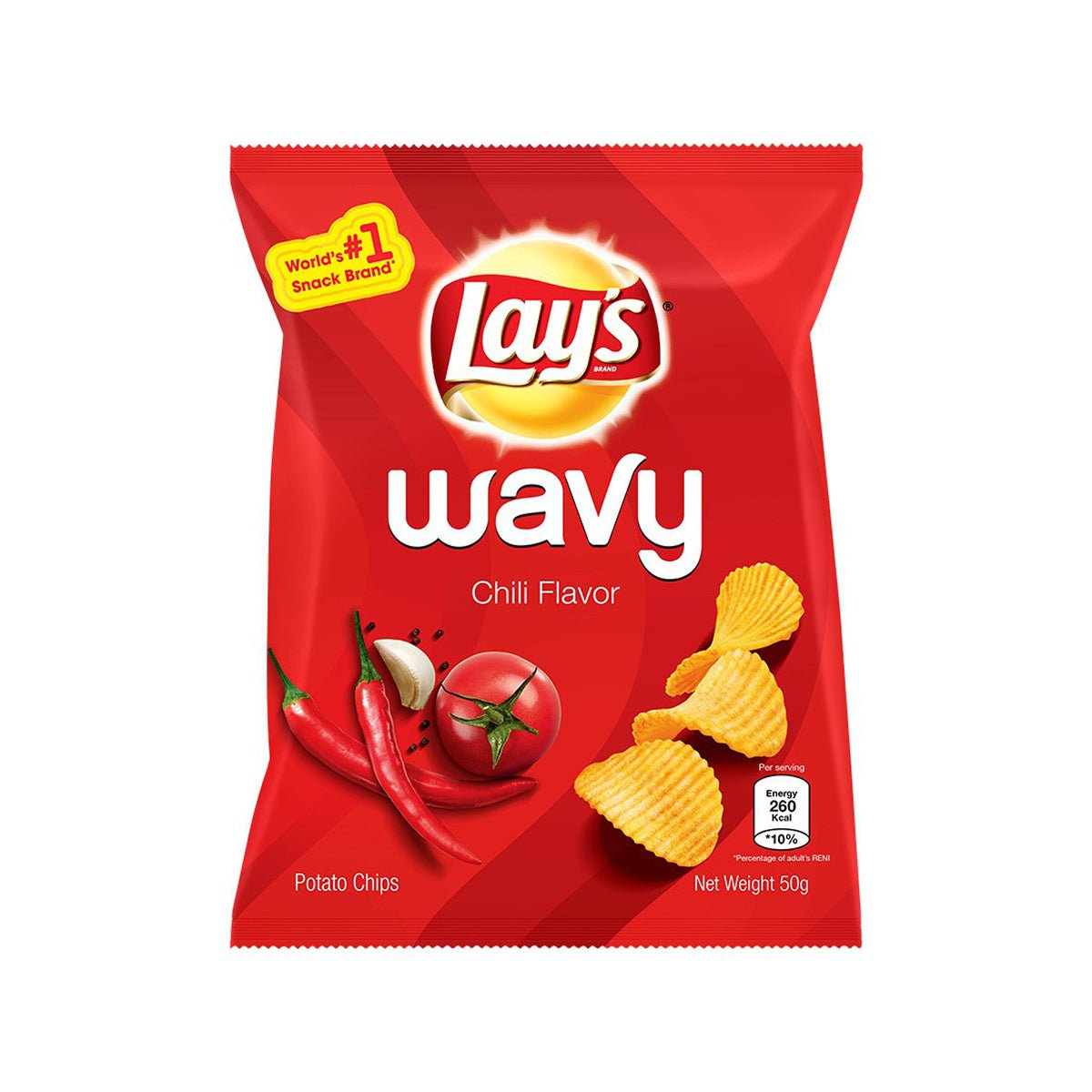 Lay's Wave Chips Spicy 70g professional product photo ready to upload to shopify