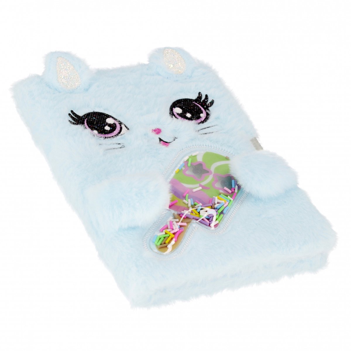 Notitieboek pluche kat blauw product photo