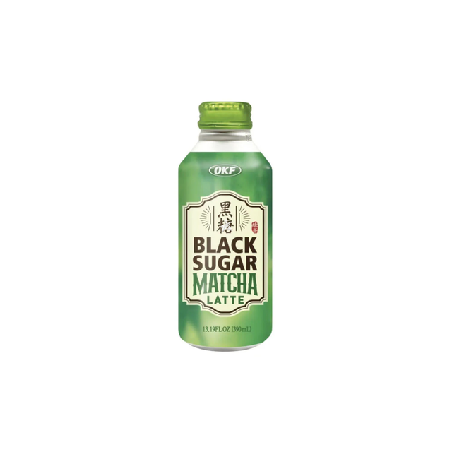 OKF Black Sugar Matcha Latte 390ml professional product photo ready to upload to shopify