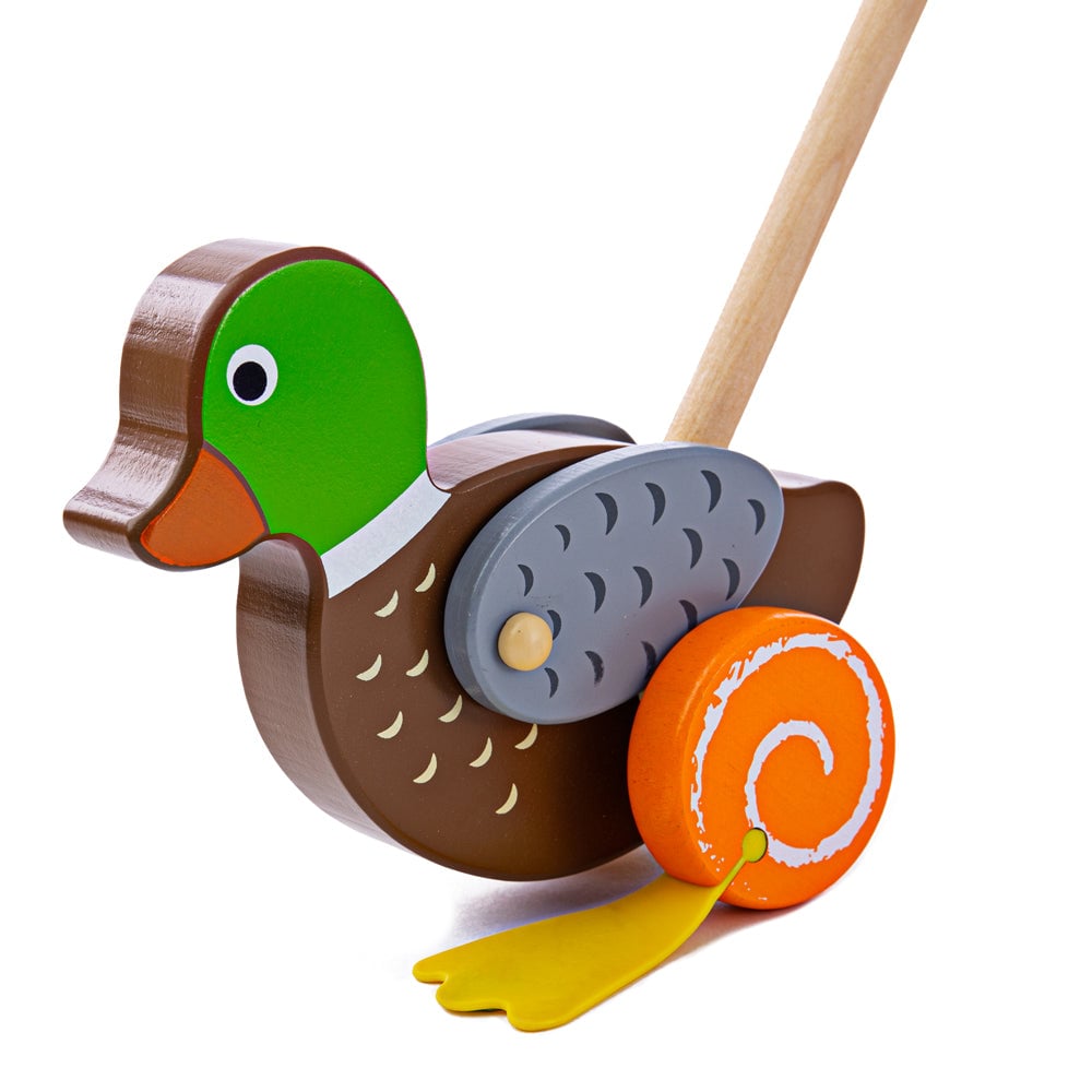 Push Along Duck professional product photo ready to upload to shopify