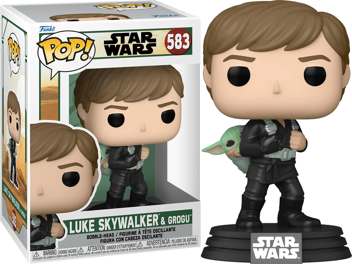 Star Wars Luke Skywalker Grogu Funko Pop professional product photo ready to upload to shopify