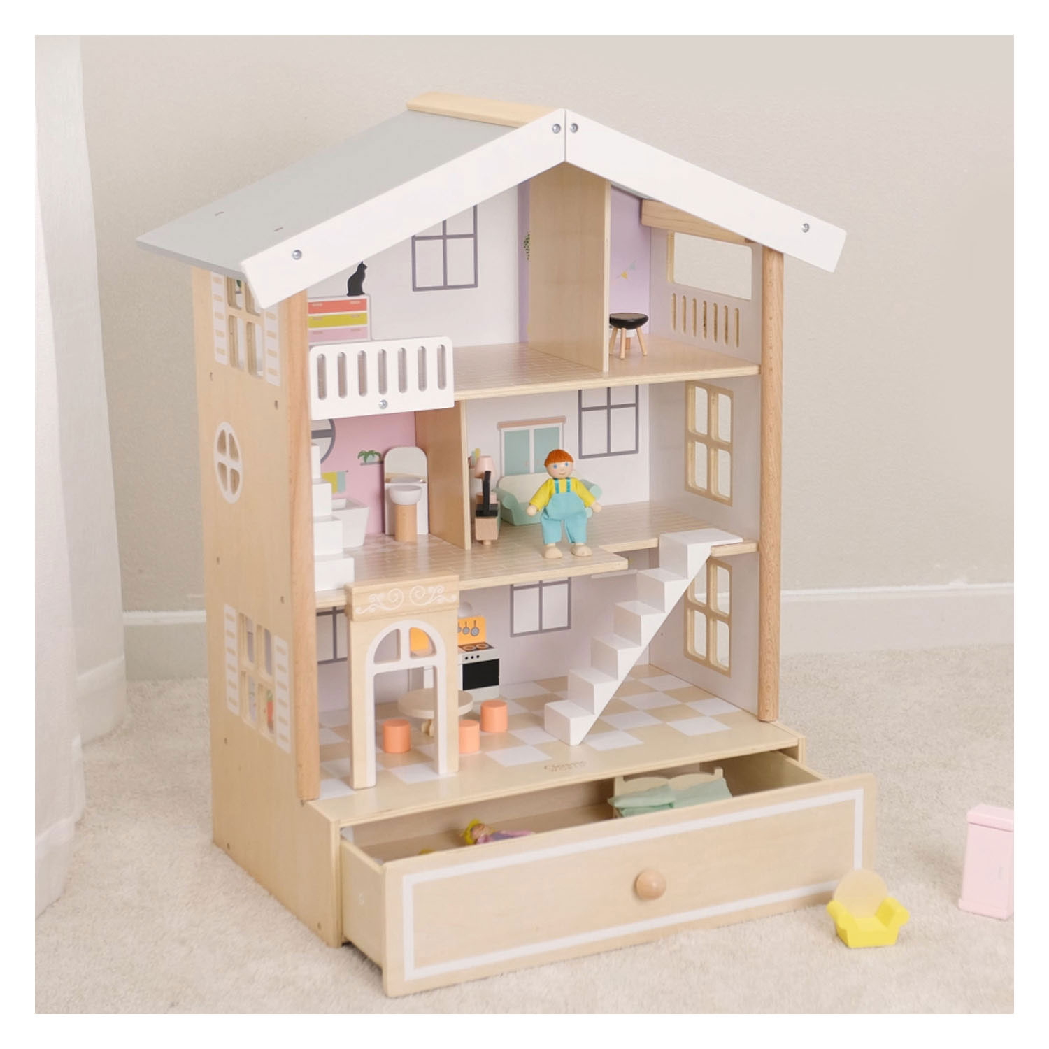 Villa Houten Poppenhuis 28dlg professional product photo ready to upload to shopify
