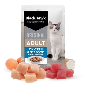 Black Hawk Adult Wet Cat Food Chicken & Seafood in Gravy 12 x 85g product photo