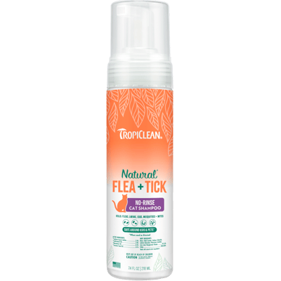 TropiClean Cat Waterless Natural Flea & Tick Shampoo 7.4 oz product photo