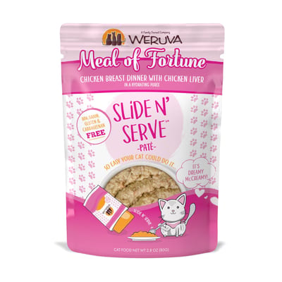 WERUVA Cat Slide N' Serve Meal of Fortune 2.8oz Pouch product photo