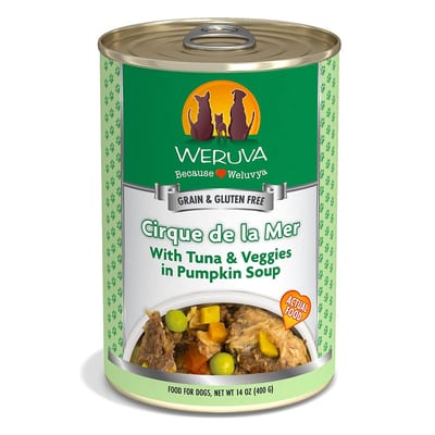 Weruva Classics Cirque De La Mer with Tuna & Veggies in Pumpkin Soup Wet Dog Food product photo