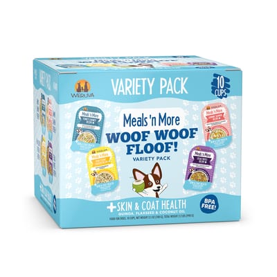 WERUVA DOG MEALS N' MORE WOOF WOOF FLOOF 3.5OZ VARIETY PACK CUP 10 PACK product photo