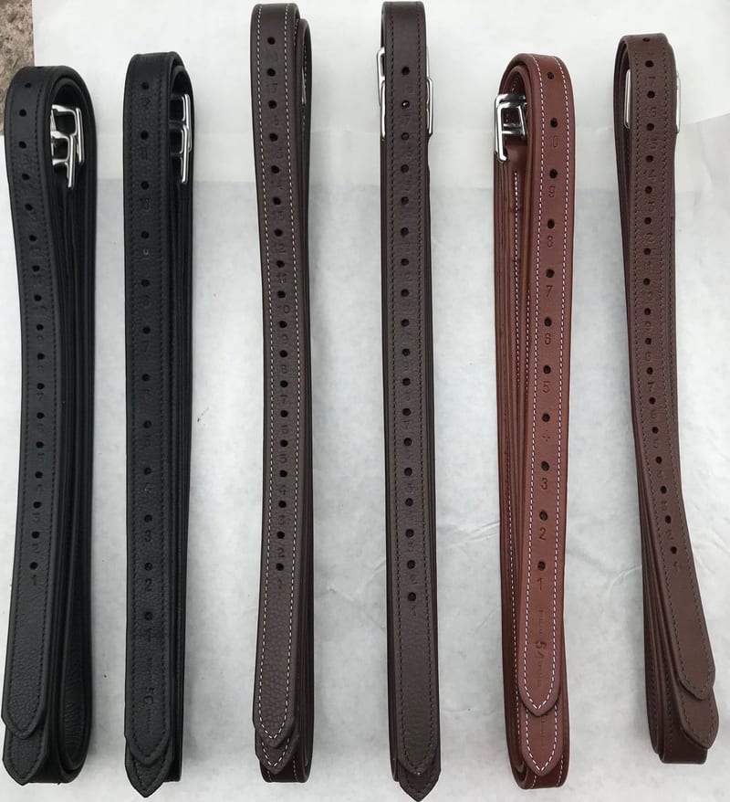 Adam Ellis Stirrup Leathers professional product photo ready to upload to shopify