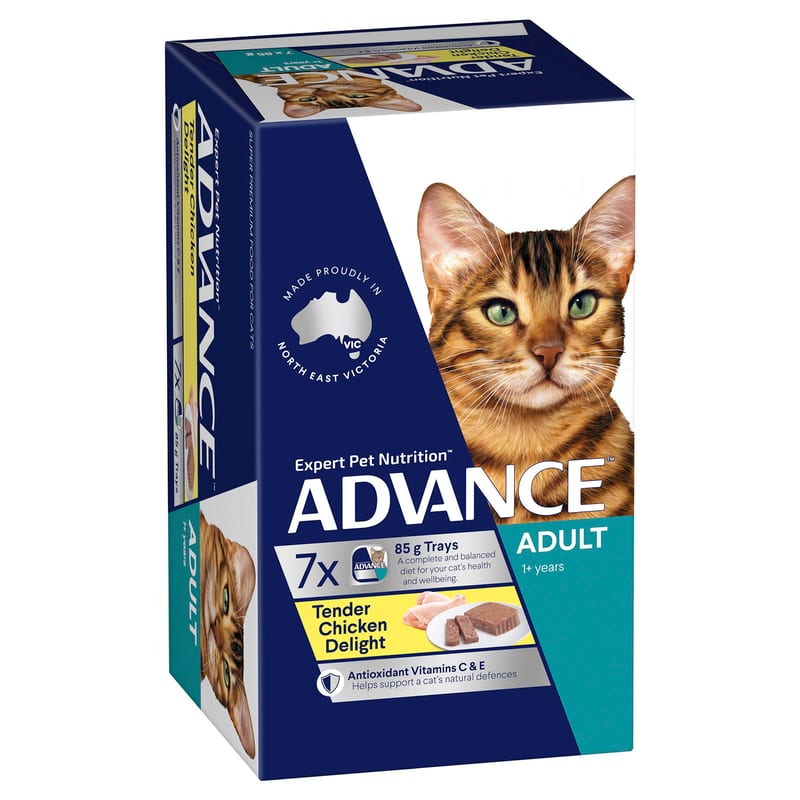 ADVANCE Adult 1+ Years Wet Cat Food Tender Chicken Delight professional product photo ready to upload to shopify