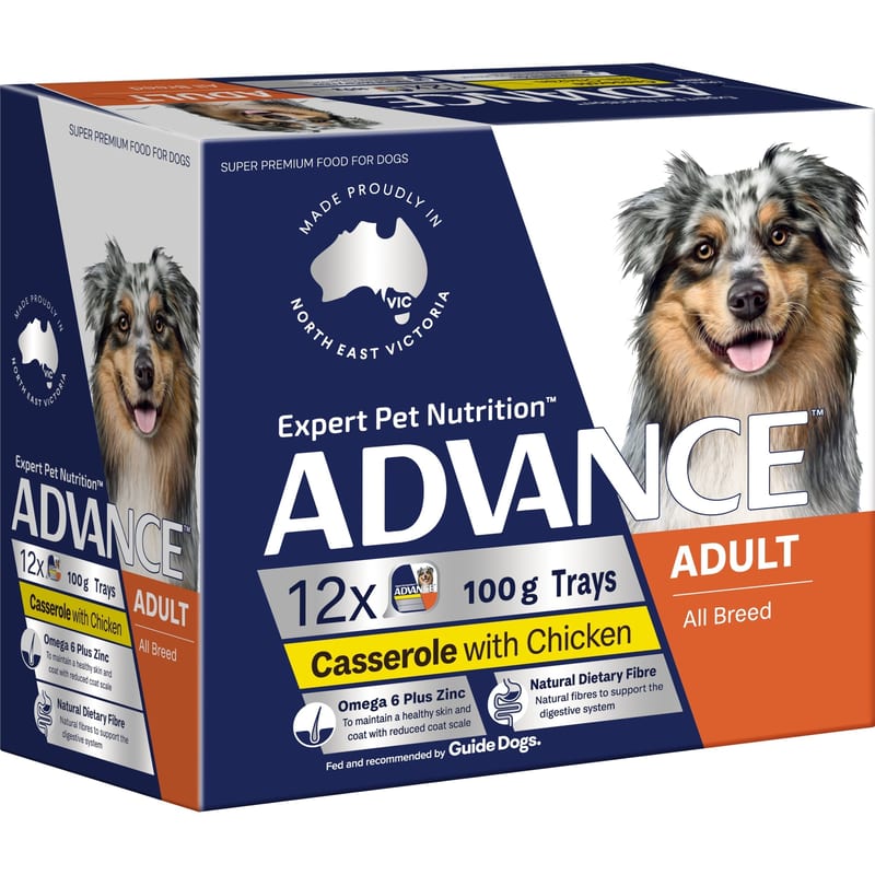 ADVANCE Adult All Breed Wet Dog Food Casserole with Chicken professional product photo ready to upload to shopify