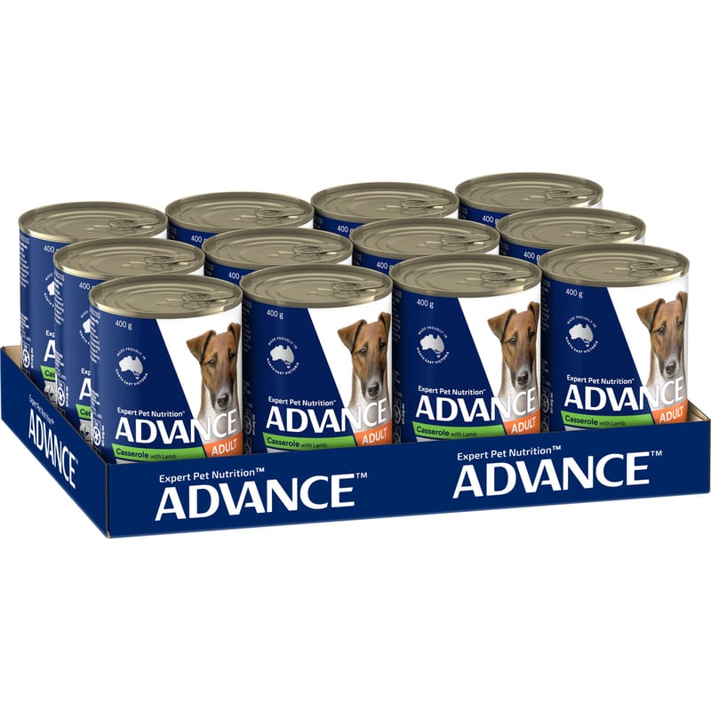 ADVANCE Adult All Breed Wet Dog Food Casserole with Lamb professional product photo ready to upload to shopify