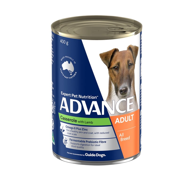 ADVANCE Adult All Breed Wet Dog Food Casserole with Lamb professional product photo ready to upload to shopify