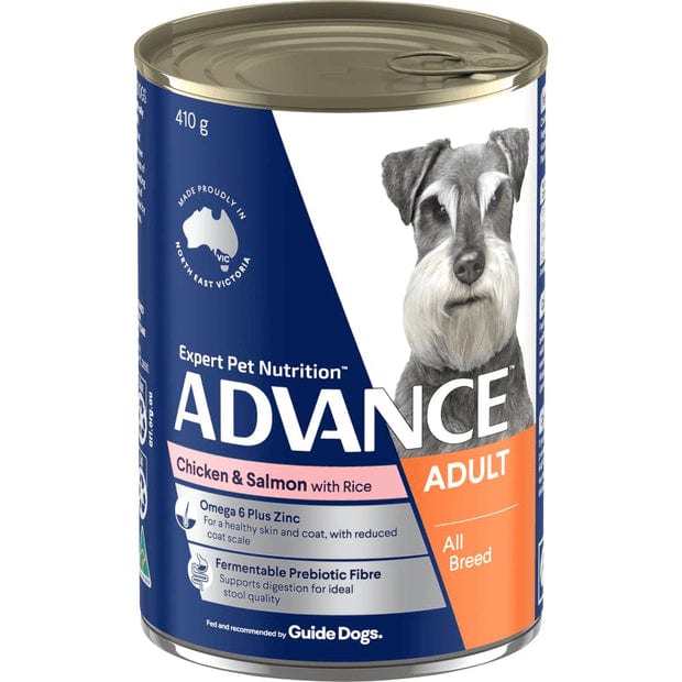 ADVANCE Adult All Breed Wet Dog Food Chicken & Salmon with Rice professional product photo ready to upload to shopify