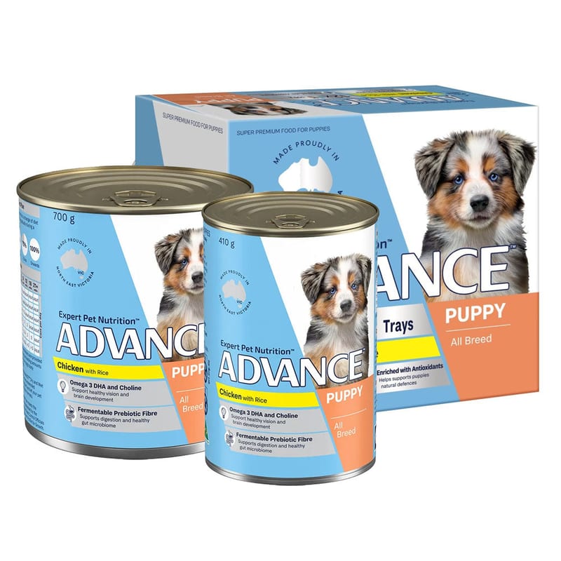 ADVANCE Puppy All Breed Wet Dog Food Chicken with Rice professional product photo ready to upload to shopify