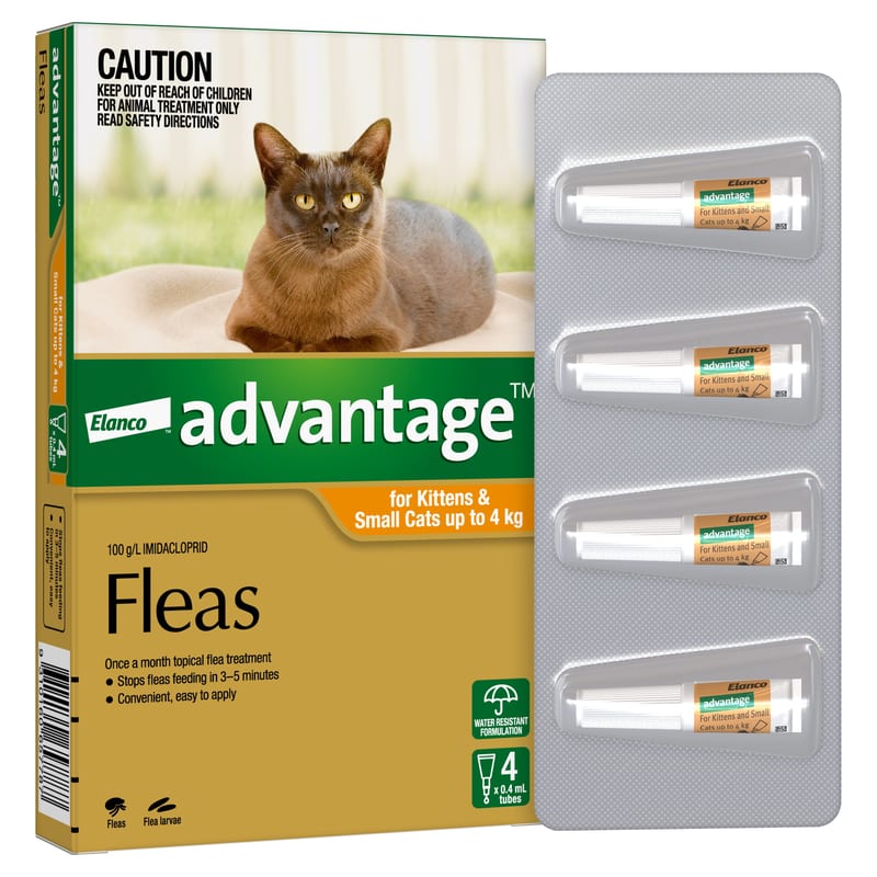 ADVANTAGE Flea Treatment for Cats and Kittens Up to 4 kg professional product photo ready to upload to shopify