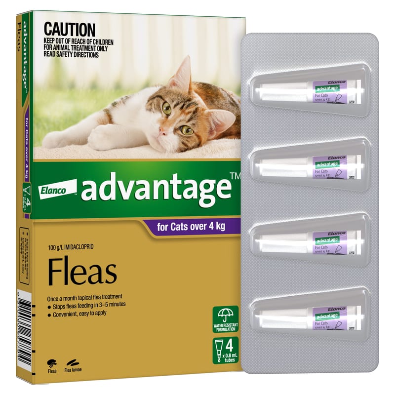 ADVANTAGE Flea Treatment for Cats Over 4 kg professional product photo ready to upload to shopify