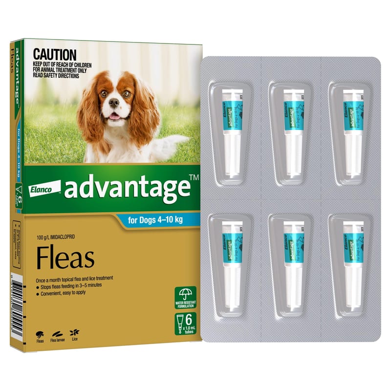 ADVANTAGE Flea Treatment for Dogs 4-10 kg professional product photo ready to upload to shopify