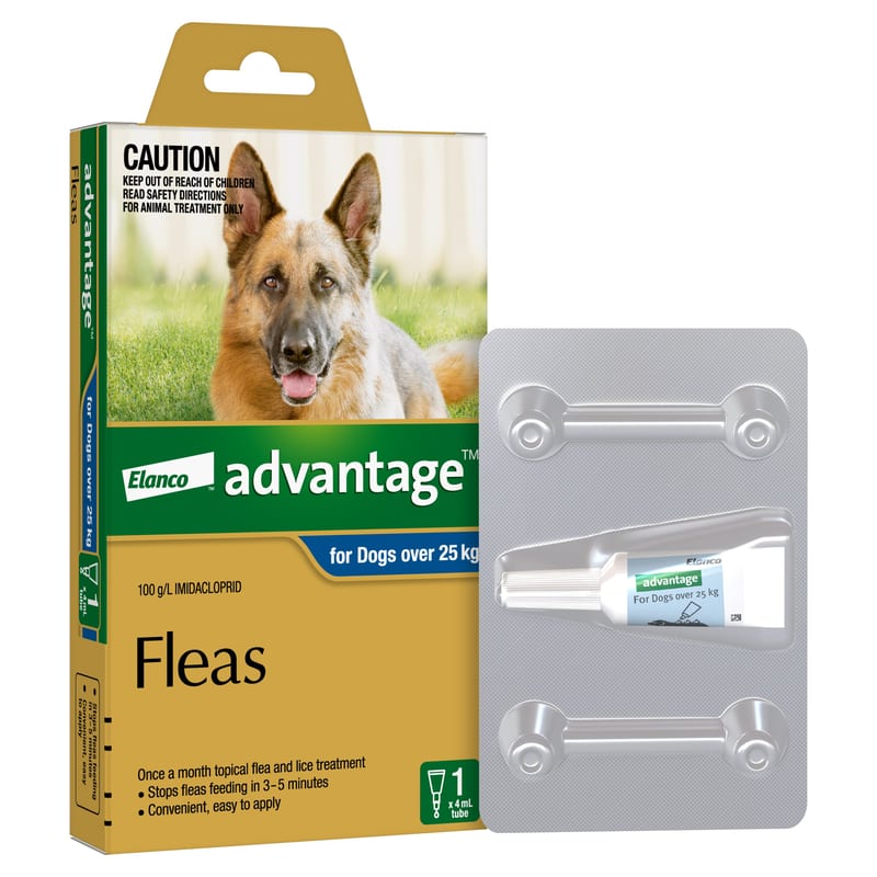 ADVANTAGE Flea Treatment for Dogs Over 25 kg professional product photo ready to upload to shopify