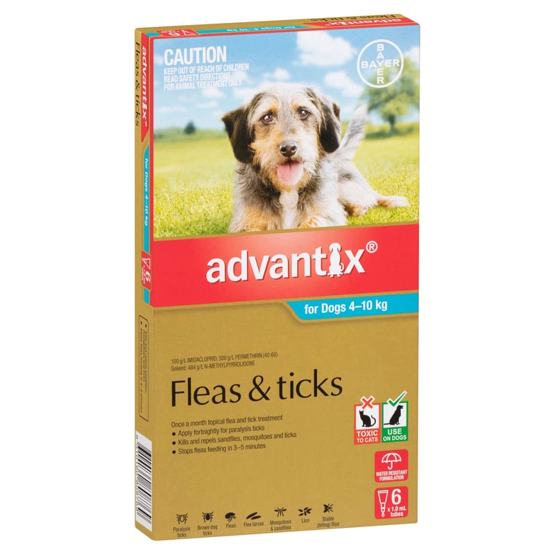 ADVANTIX Flea and Tick Treatment for Dogs 4-10 kg professional product photo ready to upload to shopify