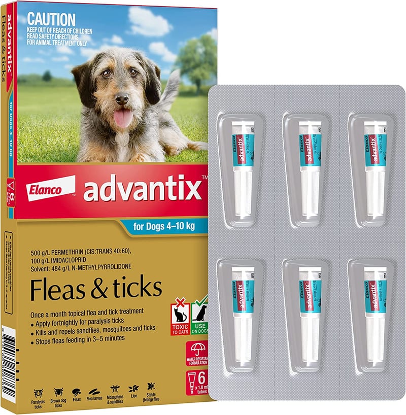 ADVANTIX Flea and Tick Treatment for Dogs 4-10 kg professional product photo ready to upload to shopify