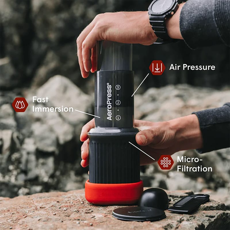 AeroPress Go Travel Coffee Maker professional product photo ready to upload to shopify