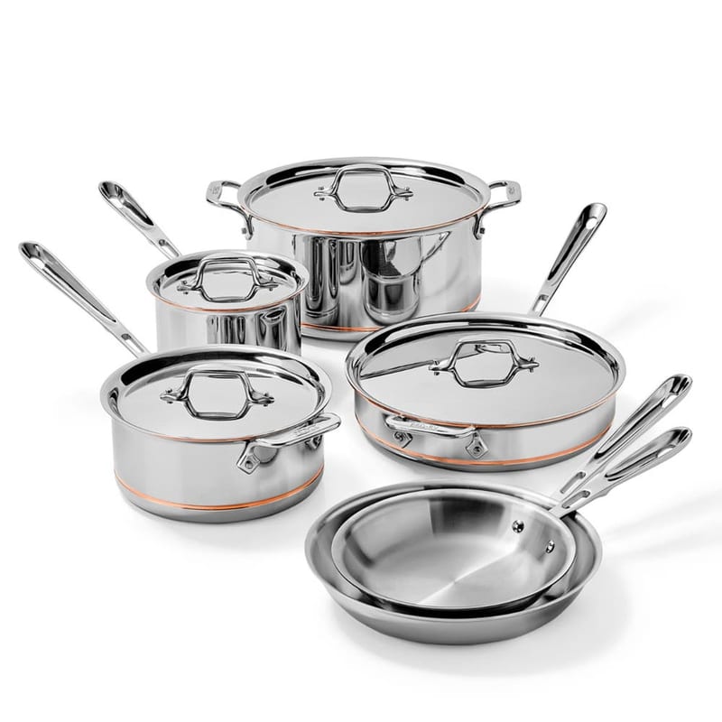 All-Clad Copper Core 10-Piece Cookware Set professional product photo ready to upload to shopify