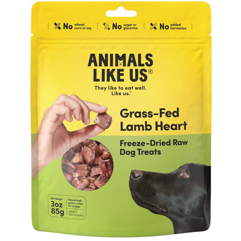 Animals Like Us Freeze-Dried Raw Dog Treats - Lamb Heart professional product photo ready to upload to shopify
