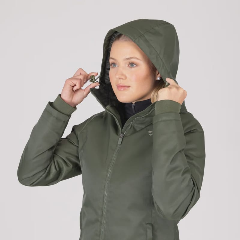 Aubrion Eltar Long Waterproof Riding Coat Khaki professional product photo ready to upload to shopify