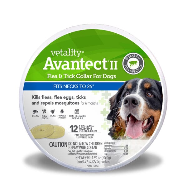 Avantect II Flea & Tick Collar for Dogs Fits Necks up to 23" professional product photo ready to upload to shopify