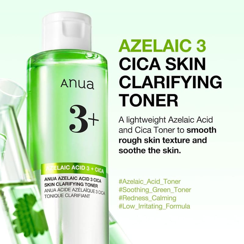 AZELAIC ACID 3 CICA SKIN CLARIFYING TONER 250ml professional product photo ready to upload to shopify
