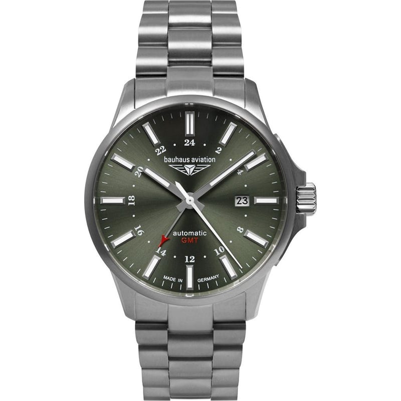 Bauhaus Aviation Automatisch Titanium GMT Herenhorloge 42mm professional product photo ready to upload to shopify