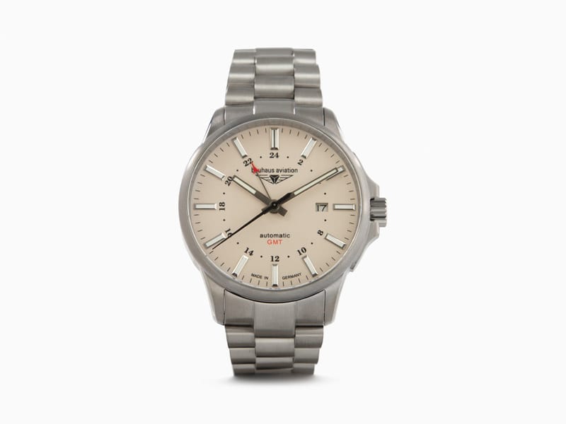 Bauhaus 2868M-5 Aviation Automatisch Titanium GMT Herenhorloge 42mm professional product photo ready to upload to shopify