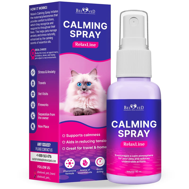 Beloved Pet Calming Pheromones Spray professional product photo ready to upload to shopify