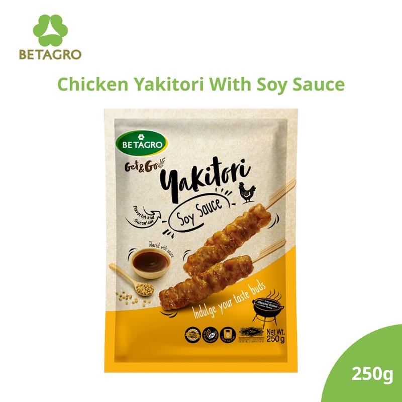 Betagro Chicken Yakitori with Soy Sauce professional product photo ready to upload to shopify