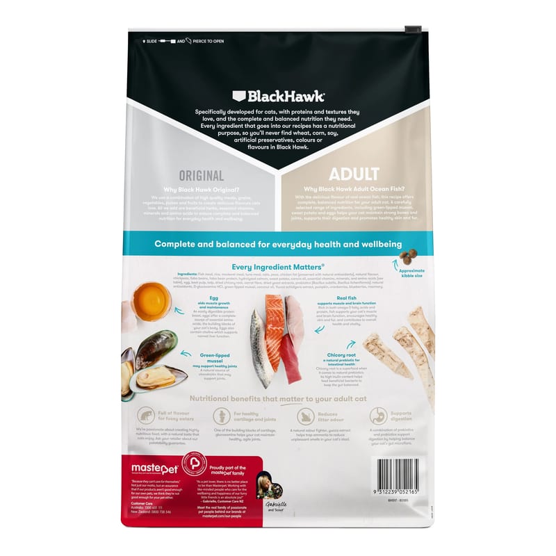 Black Hawk Adult Dry Cat Food Ocean Fish professional product photo ready to upload to shopify