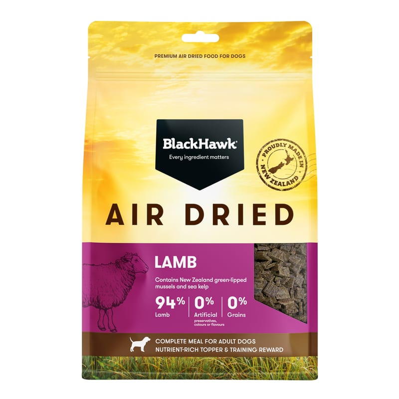 Black Hawk Air Dried Adult Dog Food Lamb professional product photo ready to upload to shopify
