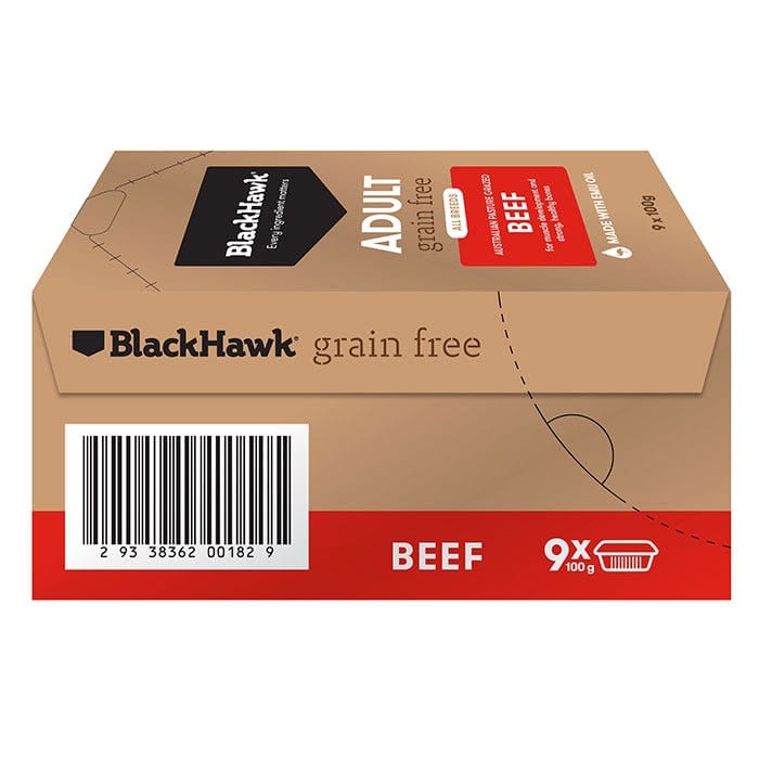 Black Hawk Grain Free Adult Beef Wet Dog Food 100g professional product photo ready to upload to shopify