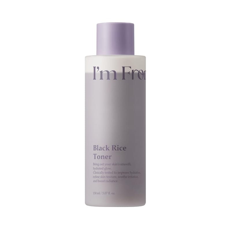Black Rice Toner 150ml professional product photo ready to upload to shopify