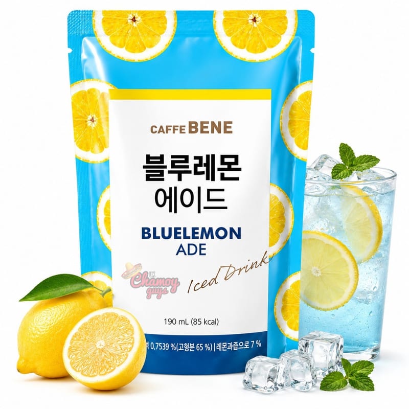 Caffe Bene Blue Lemon Ade 190ml professional product photo ready to upload to shopify