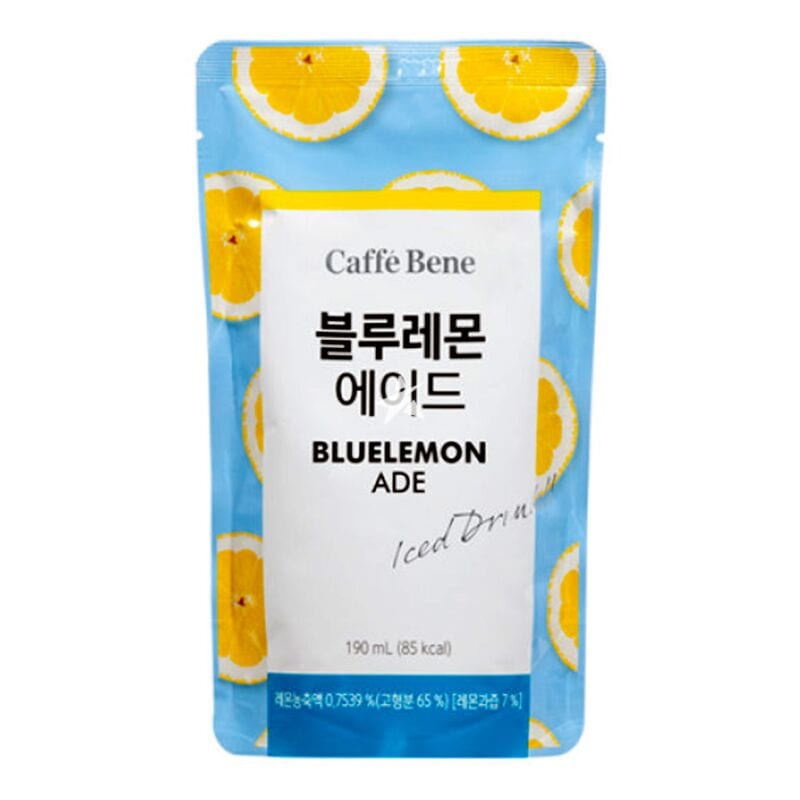 Caffe Bene Blue Lemon Ade 190ml professional product photo ready to upload to shopify