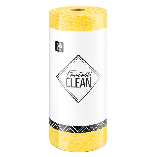 Cartec Roll of Tear Away Microfibre Cloths Yellow professional product photo ready to upload to shopify
