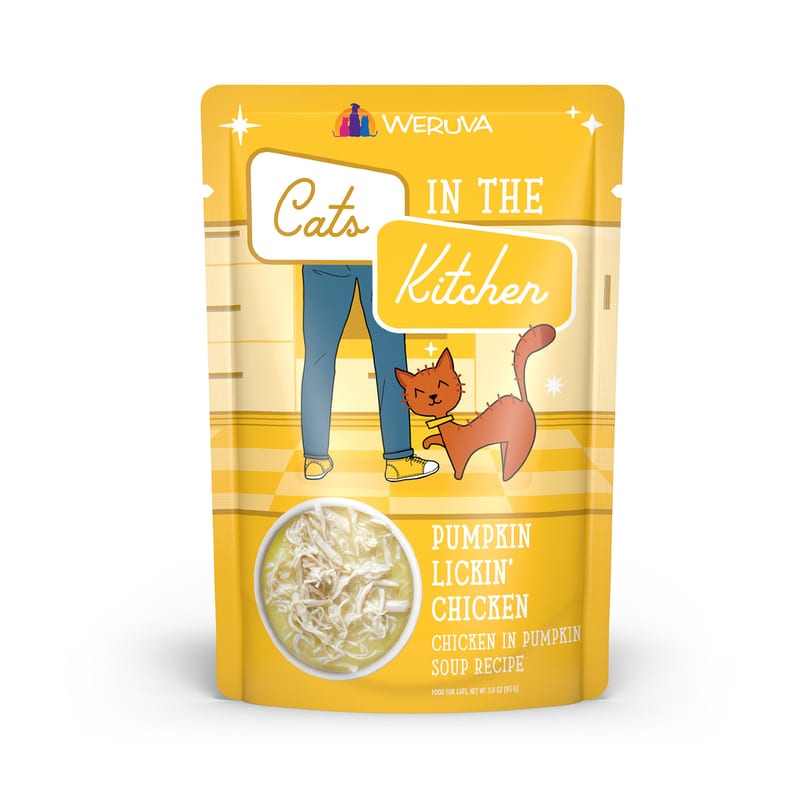 CATS IN THE KITCHEN Cat Pumpkin Lickin Chicken 3oz Pouch professional product photo ready to upload to shopify